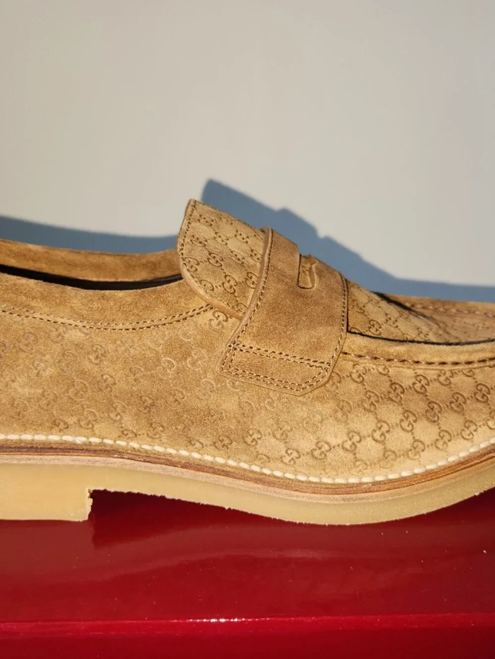 NIB Gucci GG suede loafer with web G 9 US 9.5